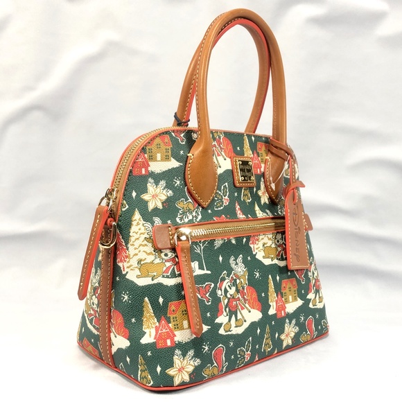 2022 Disney Dooney & Bourke Mickey & Minnie Christmas Holiday Satchel Bag B NEW - Picture 2 of 6